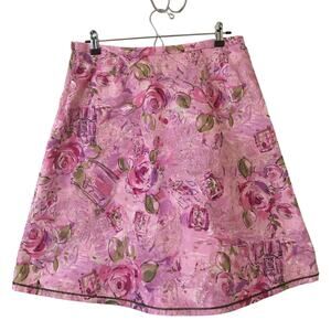 First issue A Liz Claiborne Company Size 10 100% Cotton Pink lined A-line Skirt